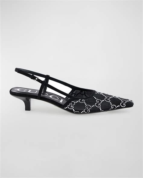 gucci mesh logo heels|Gucci Heels for Women .